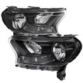 Spec-D Tuning OE STYLE HALOGEN HEADLIGHTS WITH BLACK HOUSING AND CLEAR LENS, 2PK LH-RAN19JM-RS
